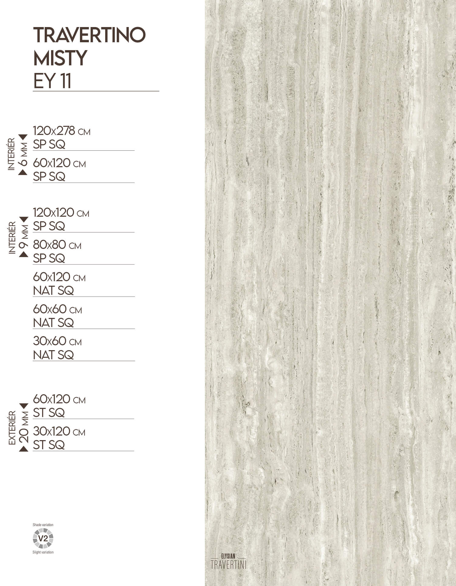 Přehled velkoformátů obkladů a dlažeb Mirage Elysian EY 11.